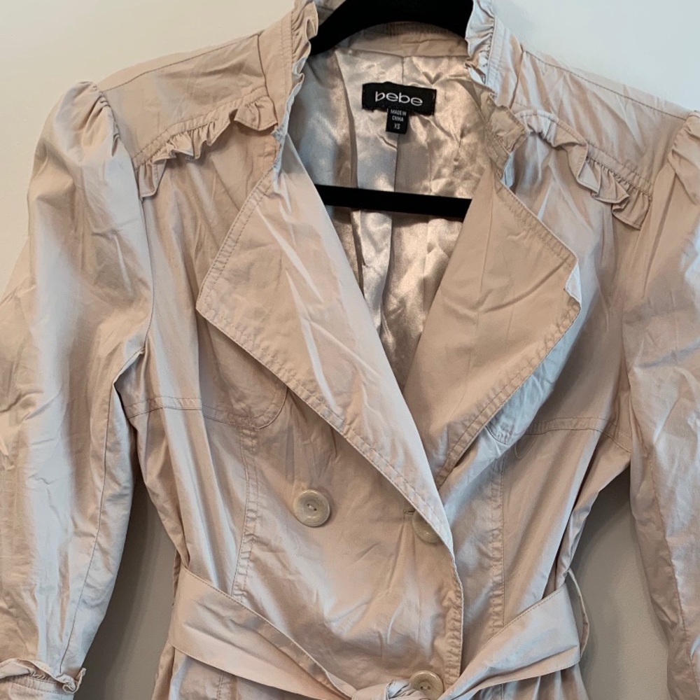 Bebe Double Breasted Trench Coat